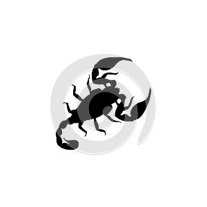 Skorpion Icon In Flat Style Vector For Apps, UI, Websites. Black Icon Vector Illustration