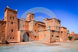 Skoura, Morocco. Kasbah Amridil, historical fortified architecture in High Atlas mountains range photo