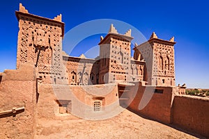 Skoura, Morocco. Kasbah Amridil, historical fortified architecture in High Atlas mountains range, North Africa photo