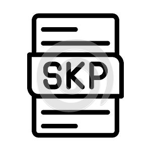 Skp file type icons. document format type design graphic icon, with Outline design style. vector illustration