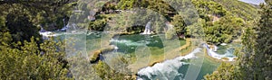 Skradinski Buk Waterfall In Krka National Park - Dalmatia Croatia, Europe. Pan overview