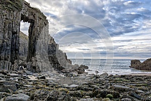 Skrinkle Sandstones Group pembrokeshire south wales at dawn photo