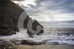 Skrinkle Sandstones Group pembrokeshire south wales at dawn