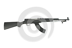 SKS Rifle Isolated On A White Background