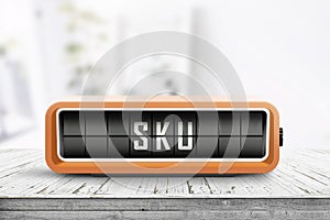 SKU sign and abbreviation for stock keeping unit