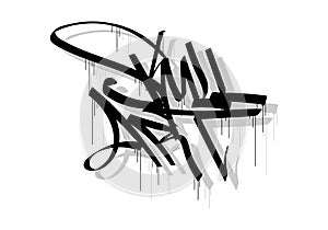 SKULL ART word graffiti tag style art