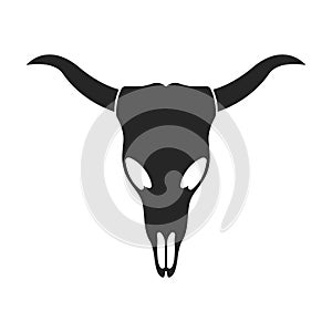 Skull of bull vector icon.Black vector icon isolated on white background skull of bull.