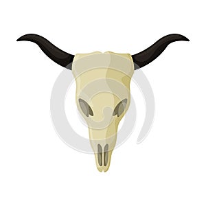 Skull of bull vector icon.Cartoon vector icon isolated on white background skull of bull.
