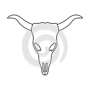 Skull of bull vector icon.Outline vector icon isolated on white background skull of bull.