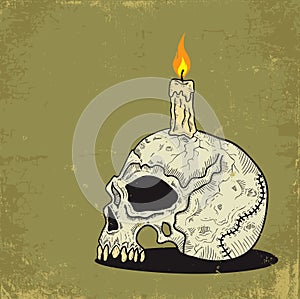 Skull with Candle