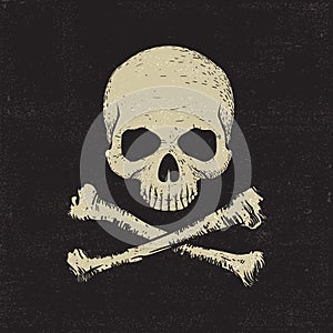 Skull and crossbones on grunge background