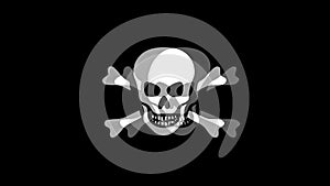 Skull And Crossbones icon Vintage Twitched Bad Signal Animation.