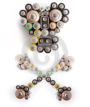 Skull and crossbones made from various batteries - Environmental