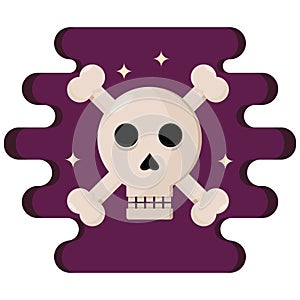 skull with crossbones. Vector illustration decorative design