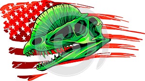 skull of dilophosaurus dinosaur vector illustration design