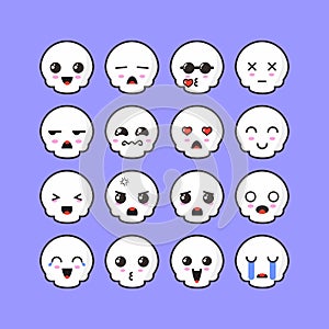 Skull emoticon set design inspiration