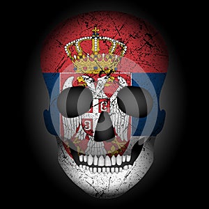 Skull flag Serbia