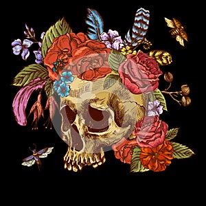 Skull and Flowers Day of The Dead