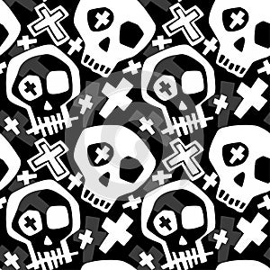 Skull funky boys and girls apparel modern print.