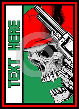 Skull with gun iluustration vector