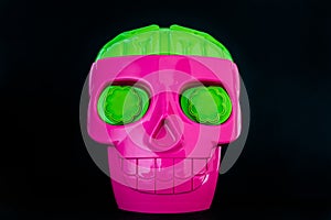 Skull halloween black background color full, plastic skull