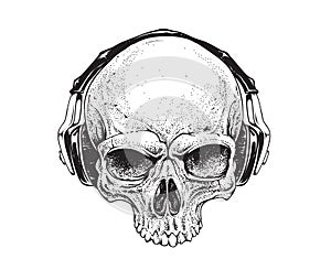 Skull with Headphones