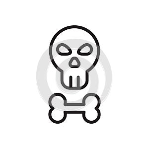 Skull icon vector isolated on white background, Skull sign