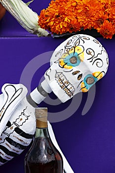 Day of the dead Skull and liquor I photo