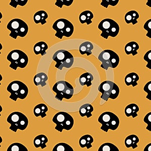 Skull Pattern. Halloween Pattern Ornament.Halloween Pattern with skull.Halloween skulls pattern.Festive pattern with black