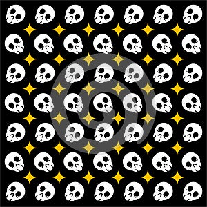 Skull pattern vector design black design simple