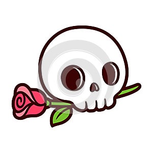 Skull with rose tattoo