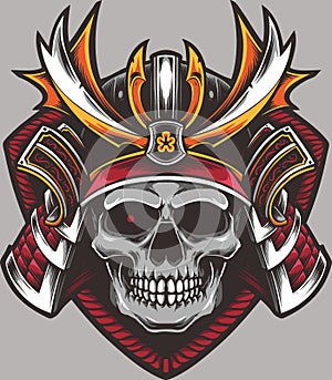 skull samurai x Vector illustration DOWNLOAD