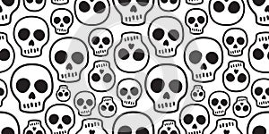 Skull seamless pattern vector Halloween Crossbones bone Ghost poison tile background scarf isolated repeat wallpaper illustration