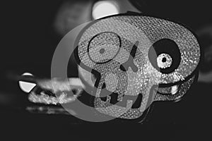 Skull shaped figures for use as Halloween background and theme. photo