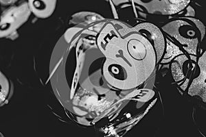 Skull shaped figures for use as Halloween background and theme. photo