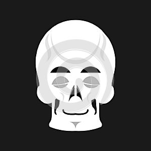 Skull sleeps Emoji. skeleton head asleep emotion isolated