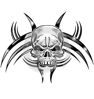 Skull tattoo design isolate