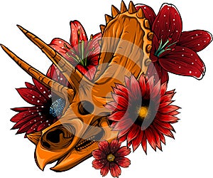 skull of triceratops dinosaur. vector illustration design