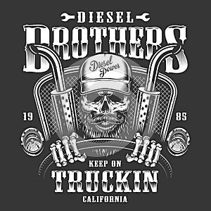 Skull trucker print