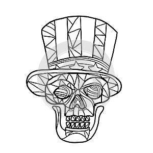 Skull Uncle Sam Black and White Mosaic