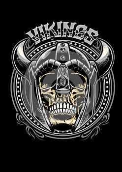 Skull of viking warrior