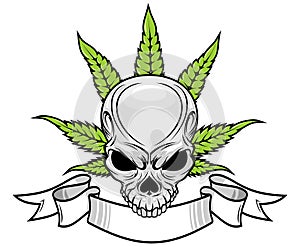 Skull and weed