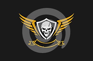 Skull and wings logo