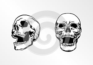 Skullhead double Vector art Illustration