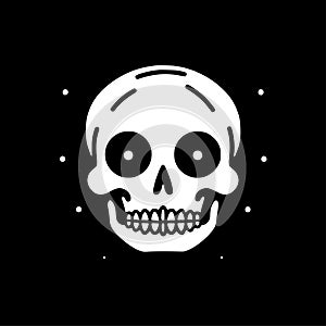 Skulls - black and white isolated icon - vector illustration photo