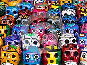 Skulls for the Day of the Dead in Ensenada, Baja, California, Mexico