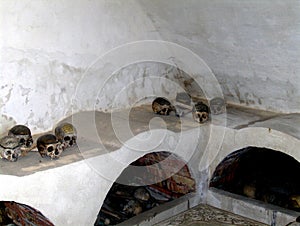 Skulls in Neamt Monastery, Moldavia