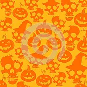 Skulls and squash vector. All for Halloween, fear and scare. Background