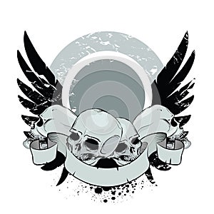 Skulls with wings