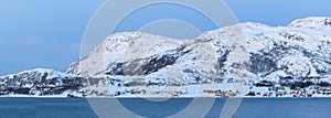 Skulsfjord Village In The Winter Time,  Kvaloya, Troms, Norway